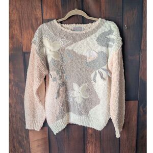 Grandmacore Vintage Women's Crewneck Sweater Size M Grannycore Retro Thrifted